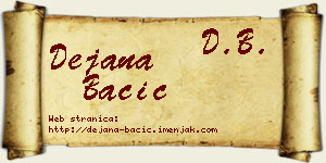 Dejana Bačić vizit kartica
